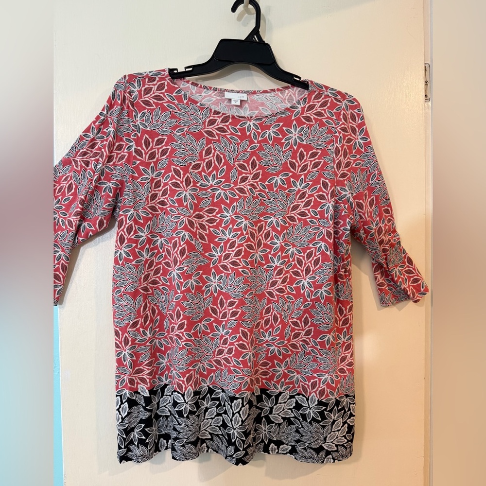 Floral Red and Black Women's J Jill Top